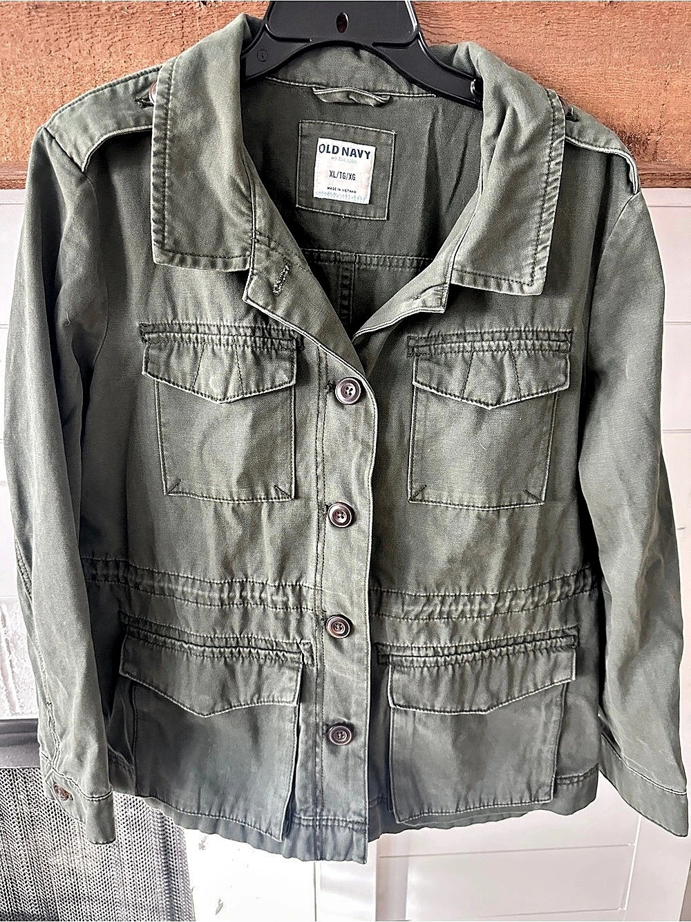 Old Navy Canvas Utility Jacket Women's Green XL